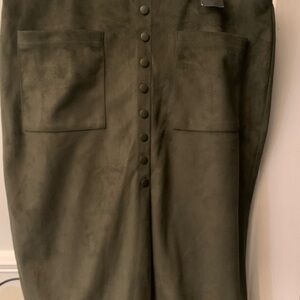 Primark Olive green Button-Down Skirt